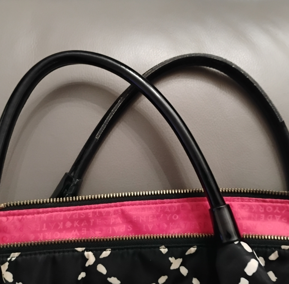 Kate Spade Sew Be It Stevie Lattice Print Shoulder Bag in Black & White - Picture 7 of 16